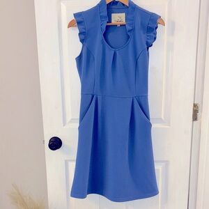 Tabitha Periwinkle Dress with Ruffle Sleeves